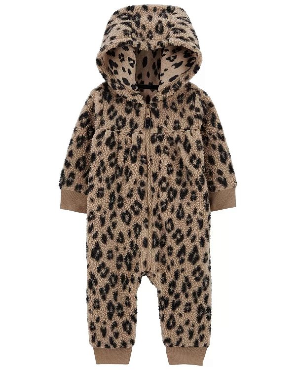 MACACÃO PELUCIADO CARTER'S - ANIMAL PRINT - MENINA