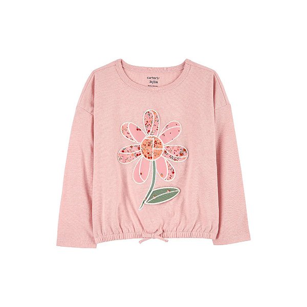 CAMISETA MANGA LONGA CARTER'S - FLOR - MENINA