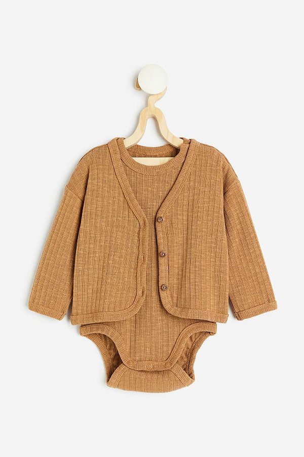 BODY E CASACO H&M - MARROM - UNISSEX