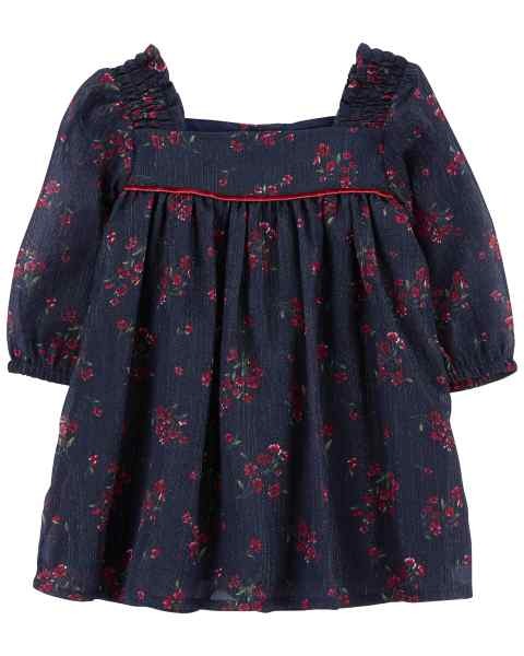 VESTIDO OSHKOSH - FLORAL MARINHO - MENINA