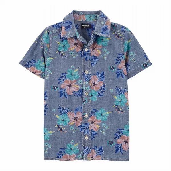 CAMISA MANGA CURTA OSHKOSH - JEANS FLORAL - MENINO