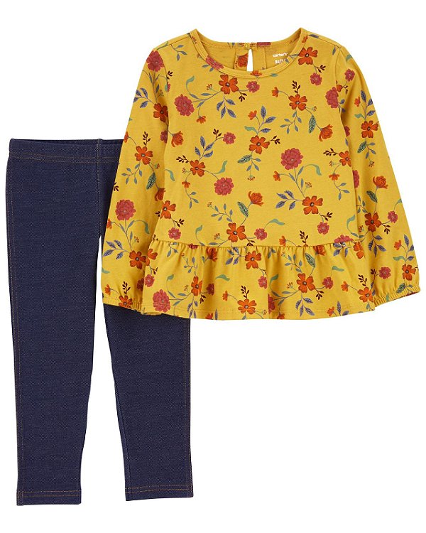 CONJUNTO 2 PEÇAS CARTER'S - FLORAL - MENINA
