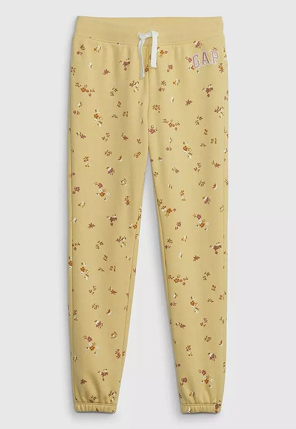 CALÇA MOLETOM FLANELADO GAP KIDS - FLORAL AMARELO - MENINA