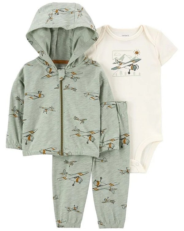 CONJUNTO 3 PEÇAS CARTER'S - AVIÃO - MENINO