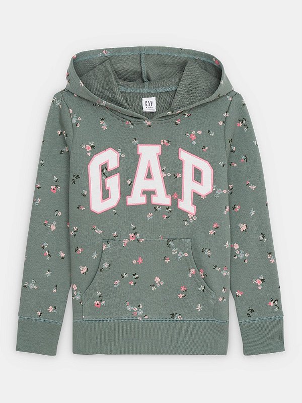 MOLETOM FLANELADO GAP KIDS - FLORAL VERDE - MENINA