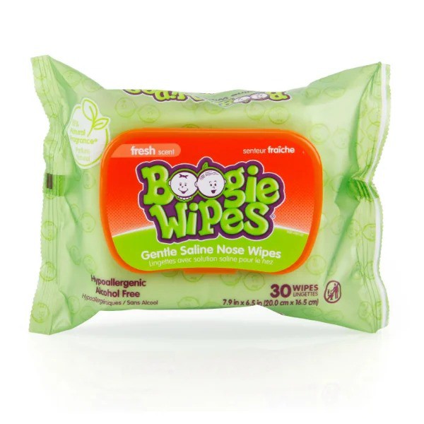 LENÇO - BOOGIE WIPES - ANTI RESFRIADO LIMPEZA DO NARIZ (30 UNIDADES) COM ALOE VERA