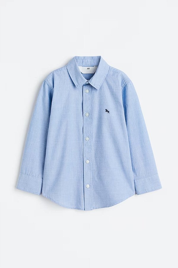 CAMISA MANGA LONGA H&M - AZUL - MENINO