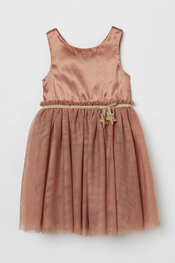 VESTIDO FESTA H&M - TULE OCRE - MENINA