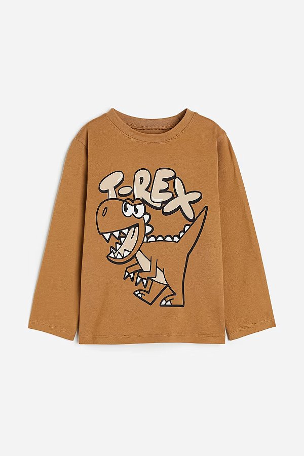CAMISETA MANGA LONGA H&M - T-REX - MENINO