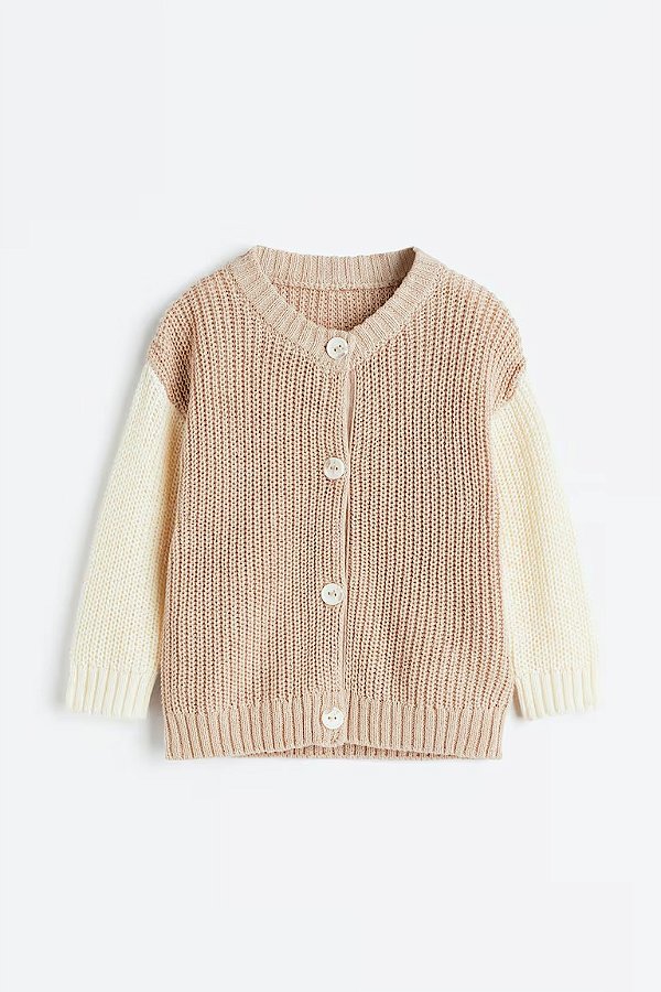 CARDIGAN EM FIO H&M - BEGE E BRANCO - UNISSEX