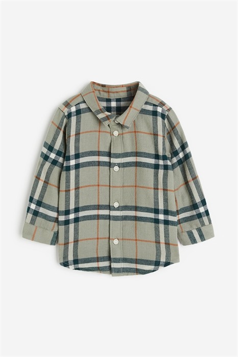 CAMISA MANGA LONGA H&M - XADREZ VERDE - MENINO