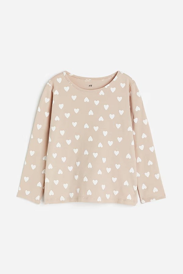 CAMISETA MANGA LONGA H&M - CORAÇÃO - MENINA