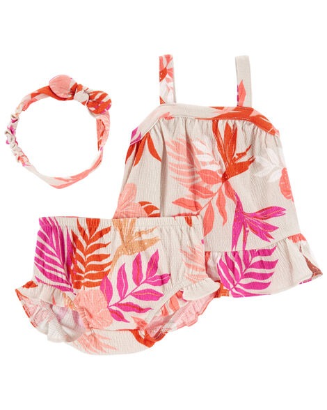 CONJUNTO VERÃO 3 PEÇAS CARTER'S - FLORAL PINK - MENINA