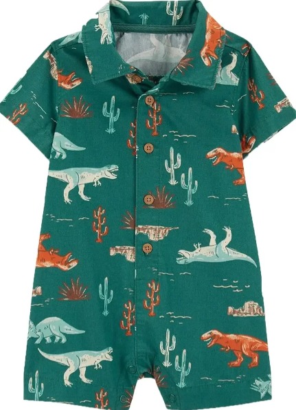 MACACÃO ROMPER CARTER'S - DINOSSAURO VERDE - MENINO