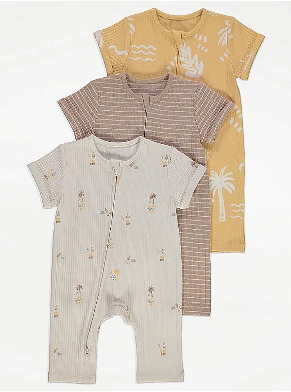 KIT 3 MACACÕES GEORGE BABY - PRAIA - MENINO