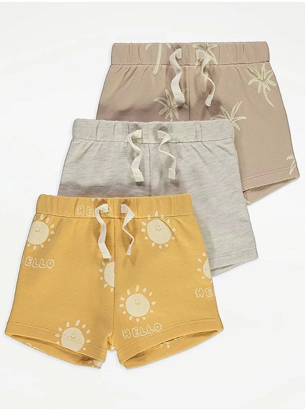KIT 3 BERMUDAS GEORGE BABY - PRAIA - MENINO