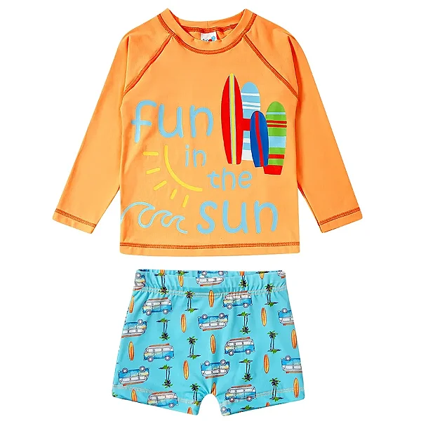 MODA PRAIA CONJUNTO 2 PEÇAS TIP TOP TODDLER - KOMBI - PROTEÇÃO UV50+ - MENINO