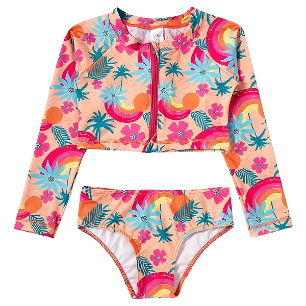 MODA PRAIA TIP TOP KIDS - TROPICAL - PROTEÇÃO UV50+ - MENINA