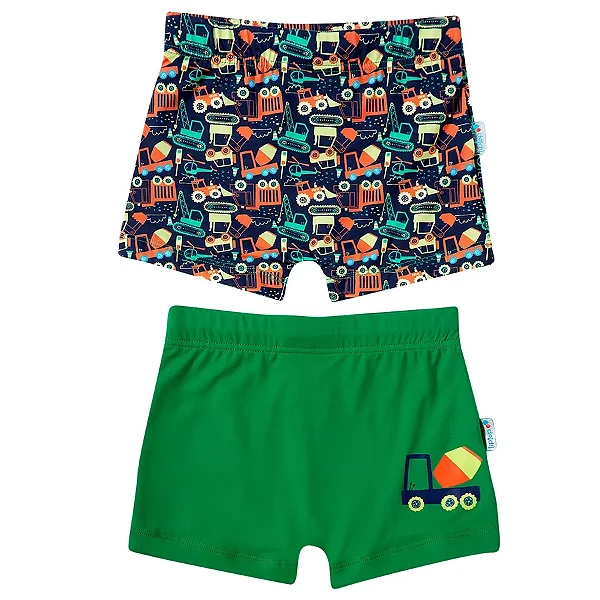 MODA PRAIA KIT 2 SUNGAS TIP TOP TODDLER - CAMINHÃOZINHO - MENINO