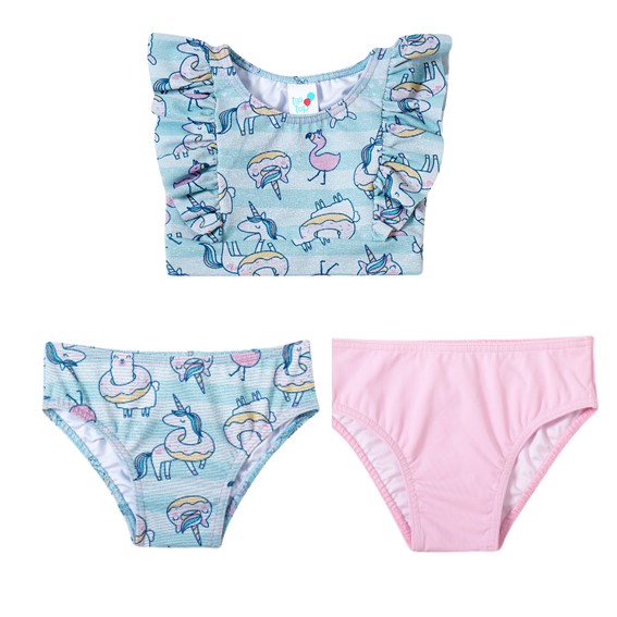 MODA PRAIA TIP TOP TODDLER - UNICÓRNIO - PROTEÇÃO UV50+ - MENINA