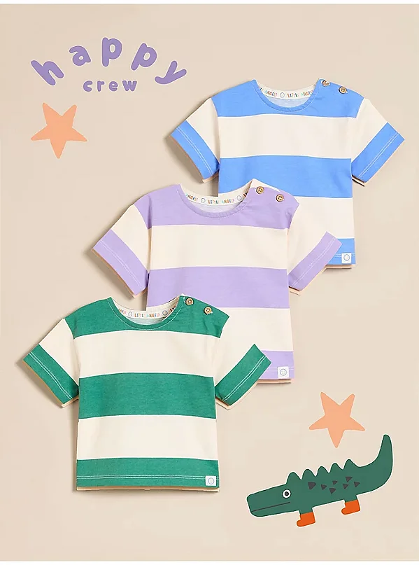 KIT 3 CAMISETAS GEORGE BABY LITTLE ANGEL - LISTRAS