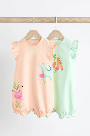 KIT 2 MACACÕES ROMPERS NEXT BABY - ANIMAISZINHOS - MENINA