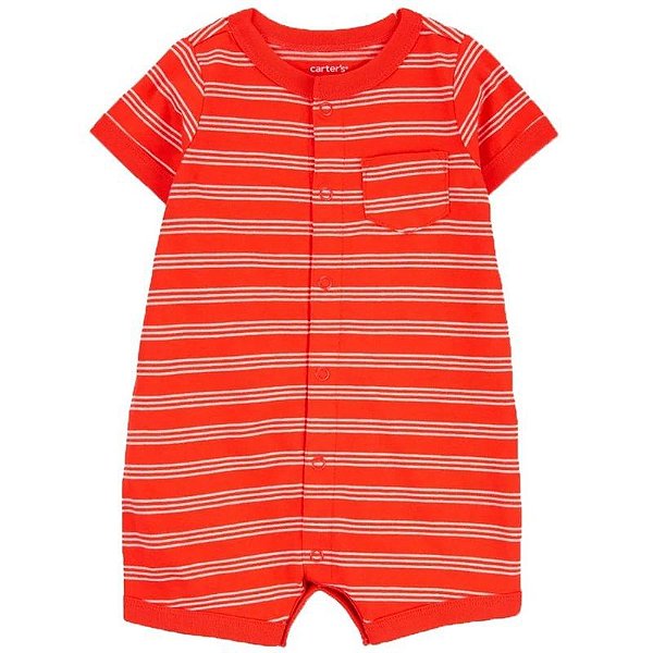 MACACÃO ROMPER CARTER'S -  CORAL LISTRADO - MENINO
