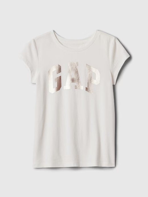 CAMISETA MANGA CURTA GAP -  LOGO PRATA - MENINA