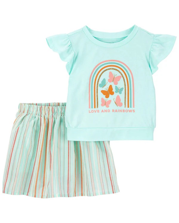 CONJUNTO VERÃO 2 PEÇAS CARTER'S - ARCO ÍRIS - MENINA