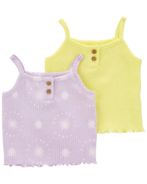 KIT 2 CAMISETAS REGATA CARTER'S - LILÁS E AMARELINHO - MENINA