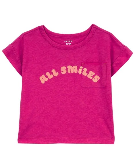 CAMISETA MANGA CURTA CARTER'S - ALL SMILES PINK - MENINA