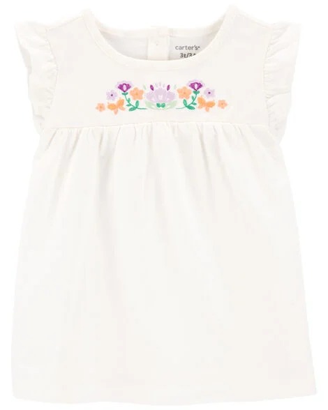 BATINHA CARTER'S - BRANCA FLORAL - MENINA
