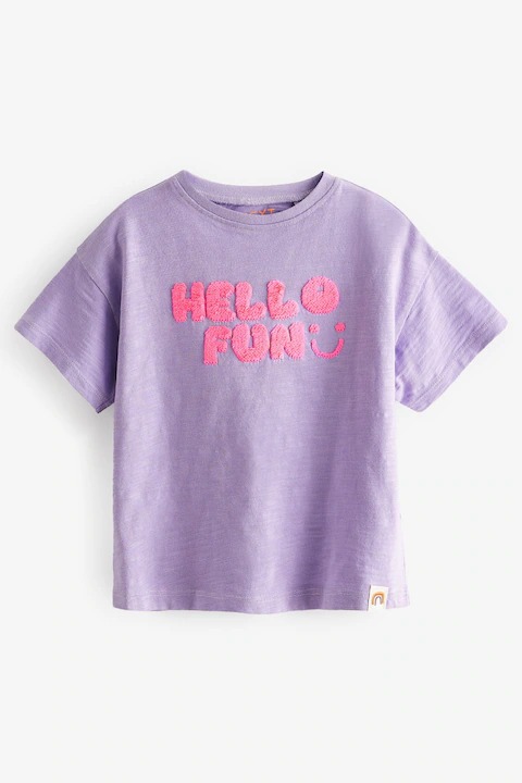 CAMISETA NEXT BABY - ROXA HELLO FUN - MENINA