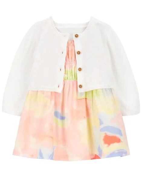 VESTIDO CARTER'S - COLORS - MENINA (Vestido & Cardigan)