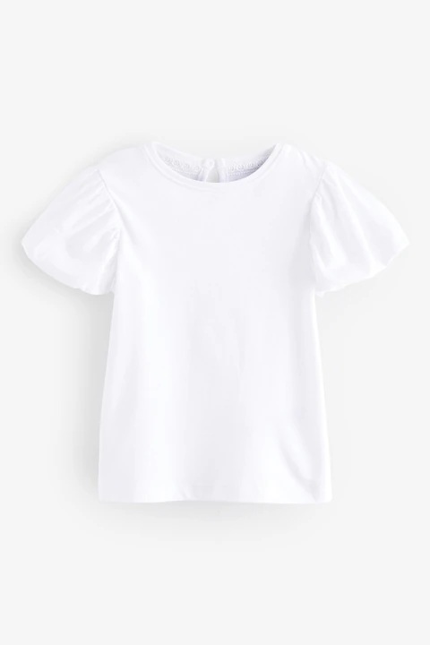 CAMISETA MANGA CURTA NEXT BABY - BRANCA - MENINA
