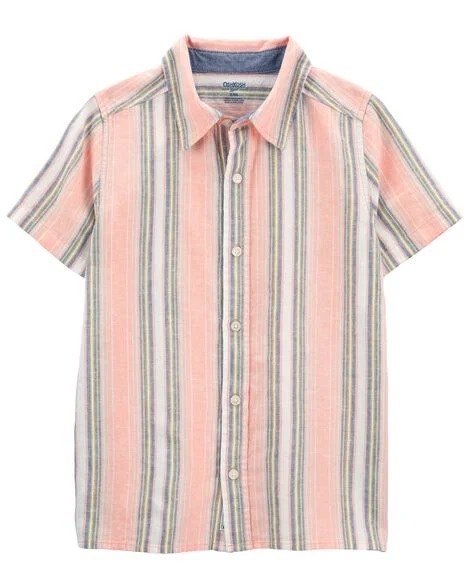 CAMISA MANGA CURTA OSHKOSH - LINHO LISTRAS - MENINO