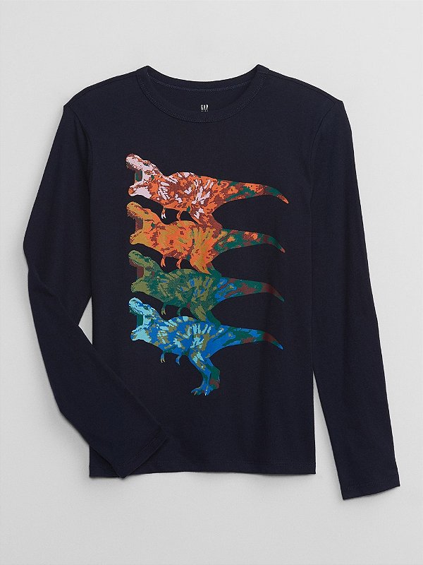 CAMISETA MANGA LONGA GAP KIDS - DINOSSAURO - MENINO
