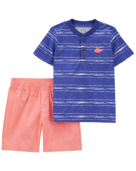 CONJUNTO VERÃO 2 PEÇAS CARTER'S - PEIXINHO SALMÃO - MENINO