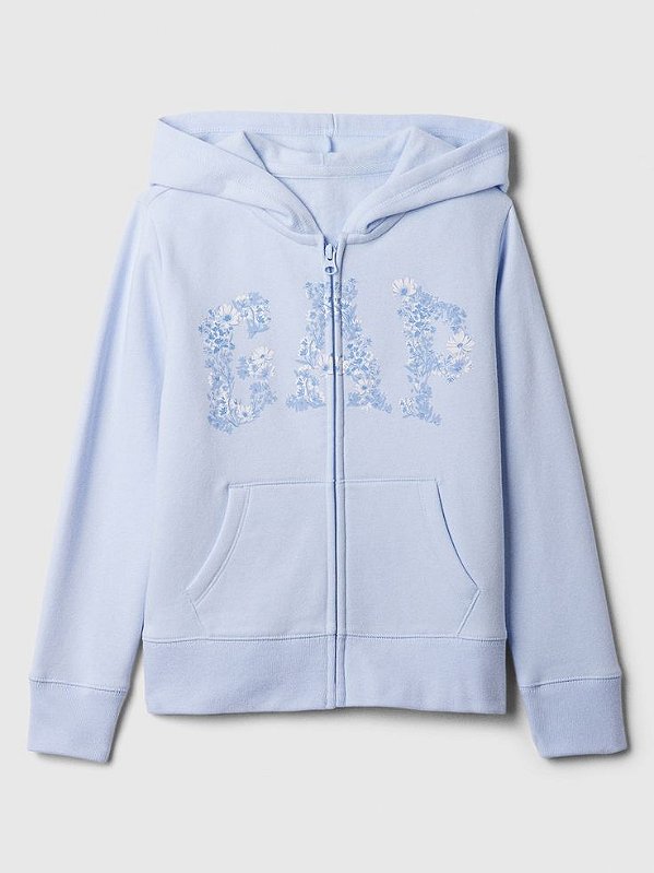 MOLETOM GAP KIDS - LOGO AZUL FLORAL - MENINA