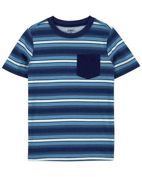 CAMISETA MANGA CURTA OSHKOSH - LISTRADA AZUL - MENINO