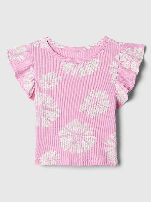 CAMISETA MANGA CURTA GAP - FLORAL LILÁS - MENINA