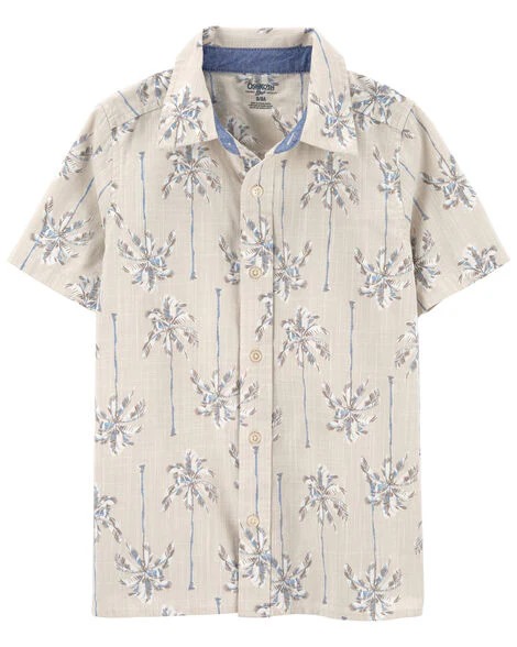 CAMISA MANGA CURTA OSHKOSH - COQUEIRO BEGE - MENINO