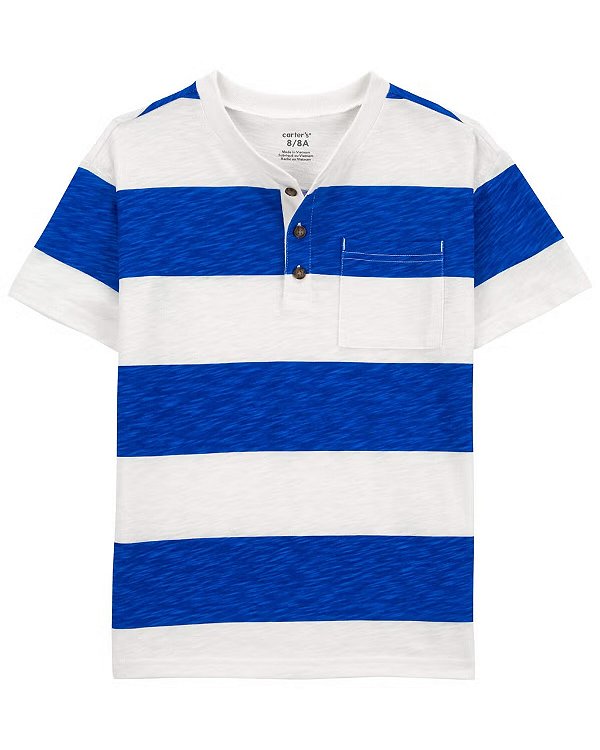 CAMISETA MANGA CURTA CARTER'S - LISTRADO AZUL E BRANCO - MENINO