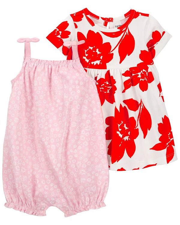 VESTIDO E ROMPER CARTER'S - FLORAL - MENINA