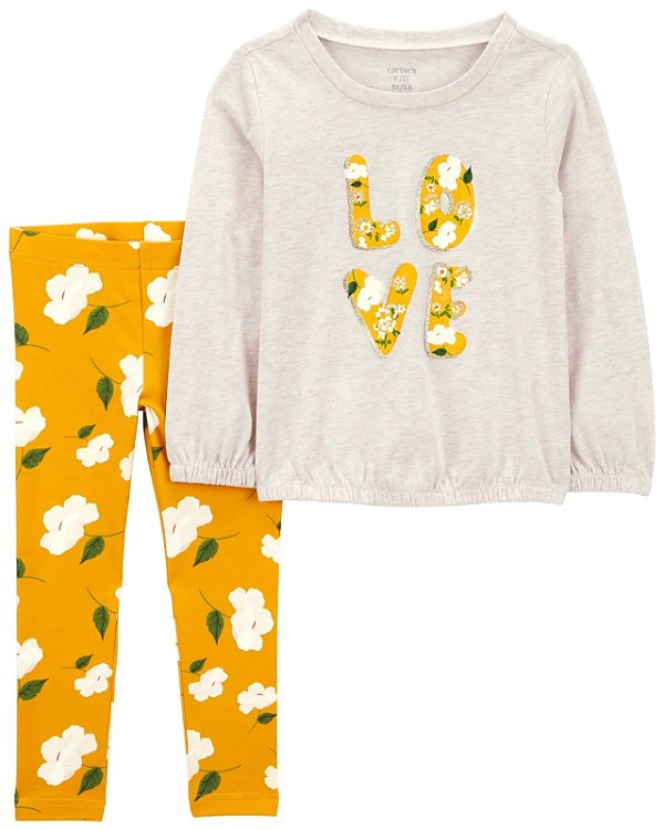 CONJUNTO 2 PEÇAS CARTER'S - LOVE FLORAL - MENINA