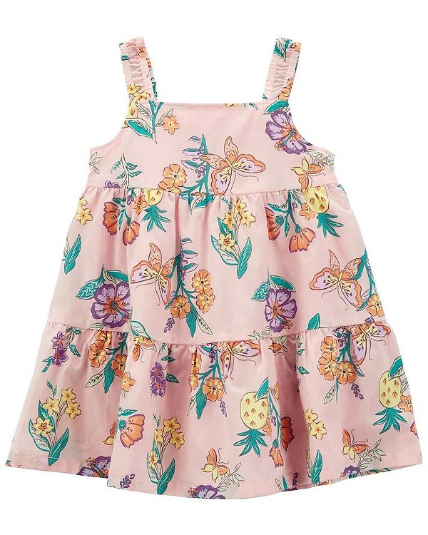 VESTIDO CARTER'S - FLORAL ROSA - MENINA