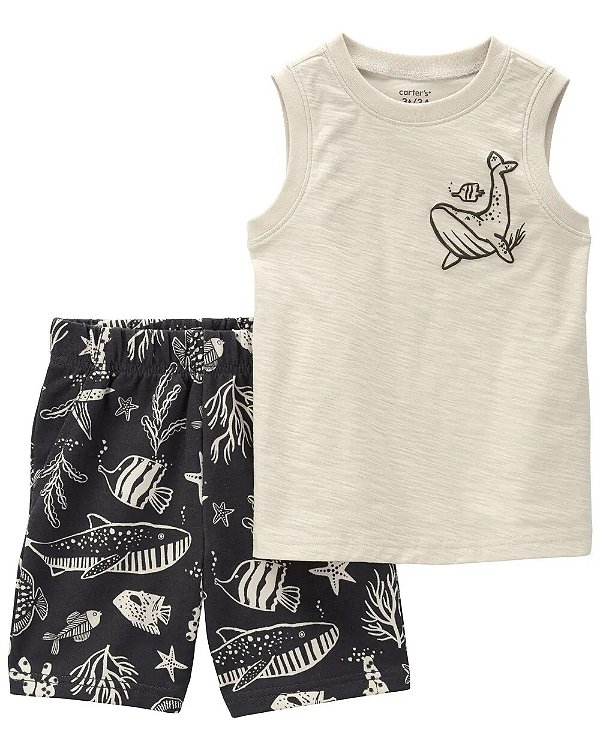 CONJUNTO VERÃO 2 PEÇAS CARTER'S - BALEIA - MENINO