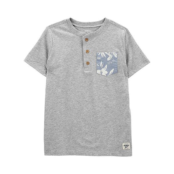 CAMISETA MANGA CURTA OSHKOSH - FLORAL CINZA - MENINO