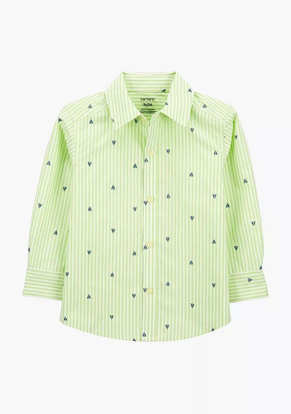 CAMISA MANGA LONGA CARTER'S - BARQUINHO VERDE - MENINO
