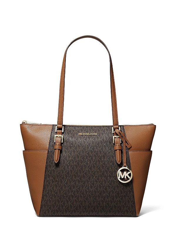 BOLSA DE OMBRO MARROM MEDIA - MODELO TOTE CHALOTTE - MICHAEL KORS